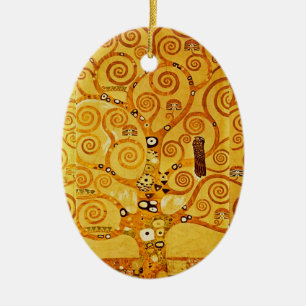 Tree of Life Gustav Klimt Nouveau Ceramic Tree Decoration