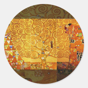 Tree of Life Gustav Klimt Nouveau Classic Round Sticker