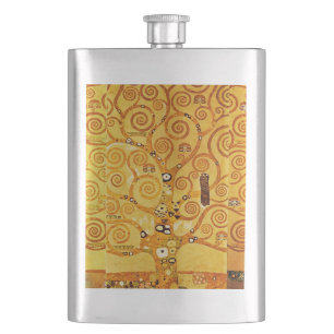 Tree of Life Gustav Klimt Nouveau Hip Flask