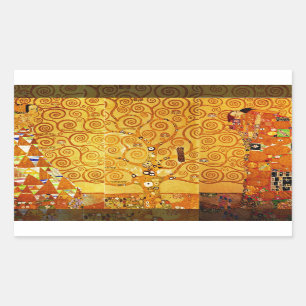 Tree of Life Gustav Klimt Nouveau Rectangular Sticker