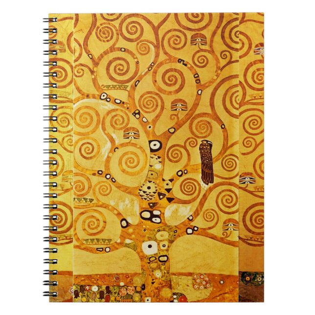 Tree of Life Gustav Klimt Nouveau Spiral Notebook (Front)