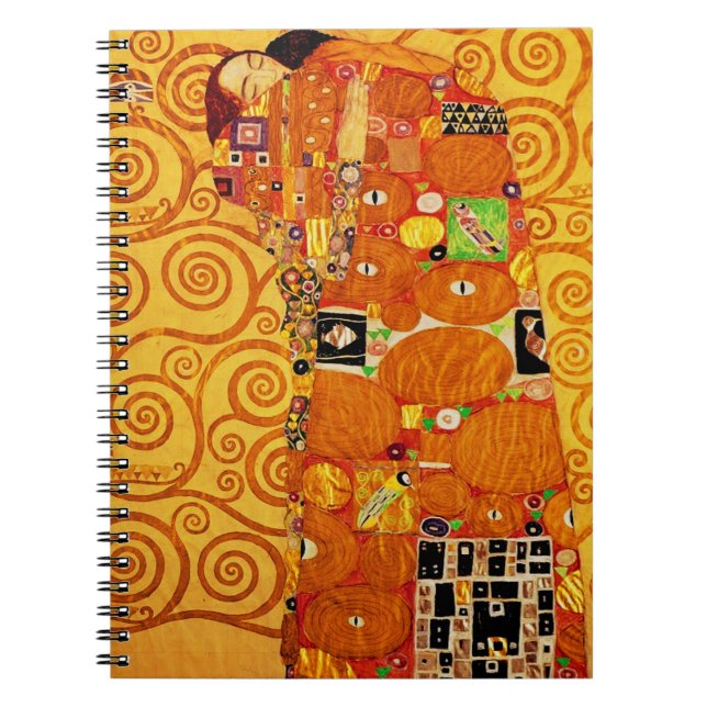 Tree of Life Gustav Klimt Nouveau Spiral Notebook (Front)