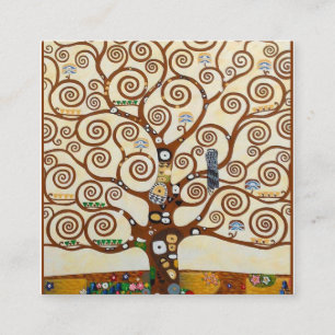 Tree Of Life Gustav Klimt Restored Version Square Business Card