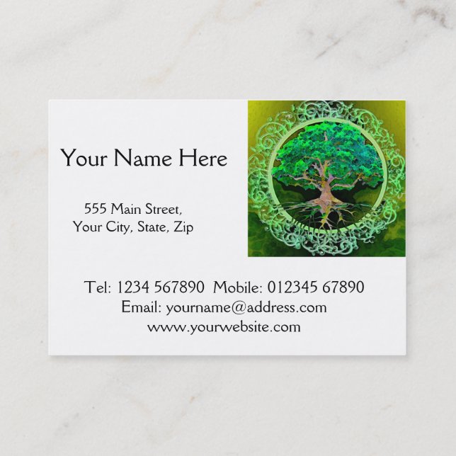 Tree of Life Health and Prosperity Business Card (Back)