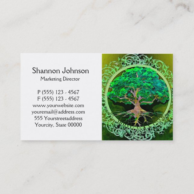 Tree of Life Health and Prosperity Business Card (Back)