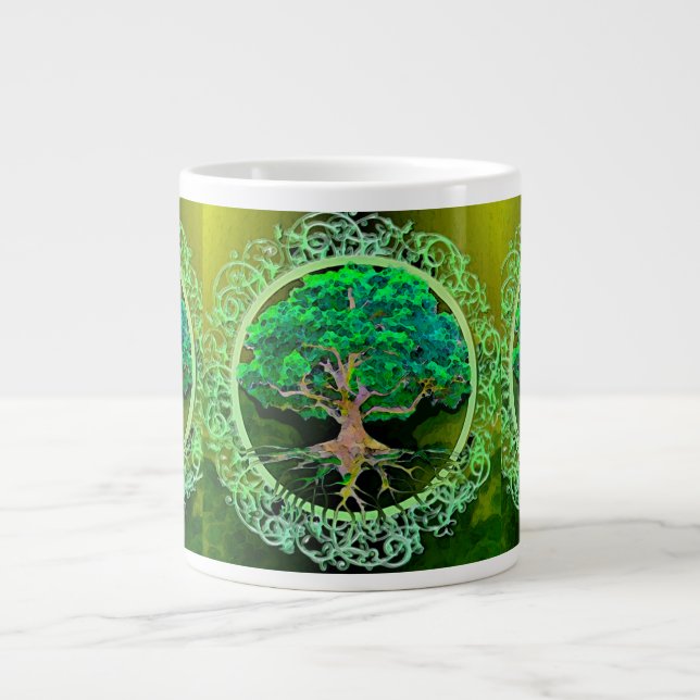 Tree of Life Health and Prosperity Large Coffee Mug (Front)