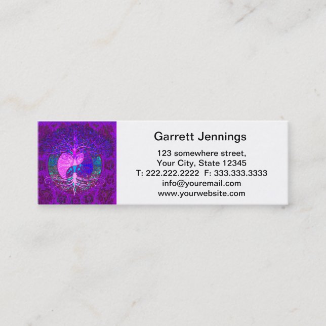 Tree of Life Heart Mini Business Card (Front)
