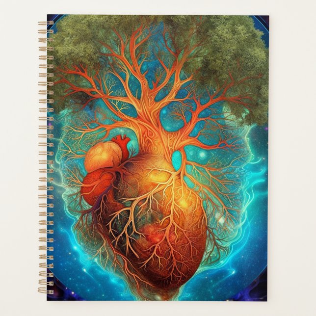 Tree Of Life Heart Surreal Nature Art Planner (Front)