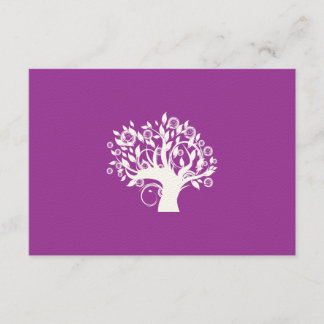 Tree of Life Hebrew Jewish Wedding RSVP Purple Card