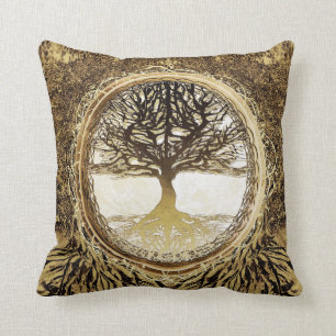 Tree of Life in Brown Cushion