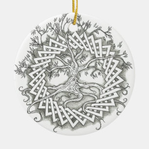 Tree of Life in Celtic Design Ceramic Tree Decoration