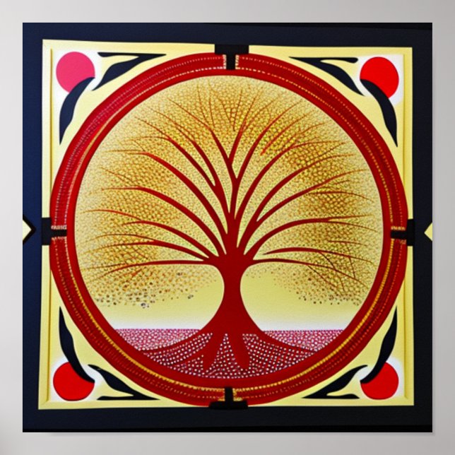 Tree of Life in Red Poster (Front)