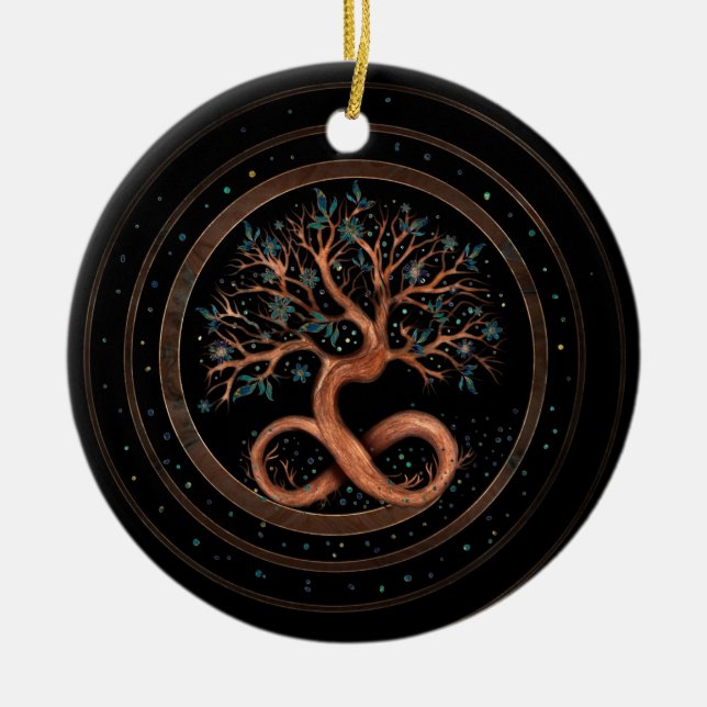 Tree of Life - Infinity Spiral Ceramic Tree Decoration (Front)
