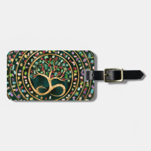 Tree of Life - Infinity Spiral - Colourful geodes Luggage Tag