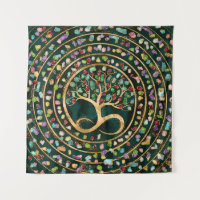 Tree of Life - Infinity Spiral - Colourful geodes