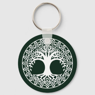 Tree of Life inside a Celtic Circle pattern Key Ring