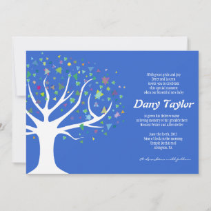 Tree of Life Jewish Baby Naming Invitation boy