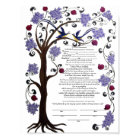 Tree of Life Ketubah & pomegranates, portrait (hw)