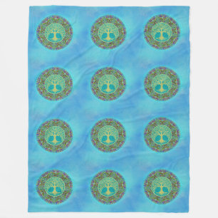 Tree Of Life - Mandala Seamless Pattern 3 Fleece Blanket