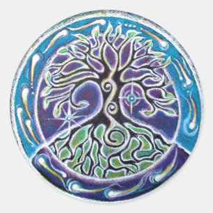 Tree of Life mandala sicker Classic Round Sticker