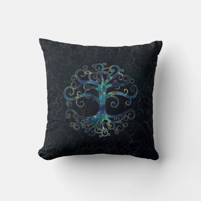 Tree of life Marble and Gold Cushion (Front)
