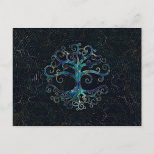 Tree of life Marble and Gold Holiday Postcard