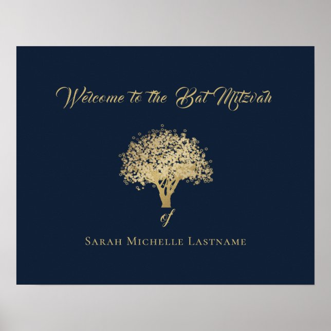 Tree of Life Mitzvah Welcome Sign (Front)