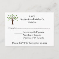 Tree of Life Modern Country Wedding RSVP Response