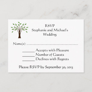 Tree of Life Modern Country Wedding RSVP Response Invitation