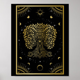 Tree Of Life Moon Phases Zen Yoga Meditation Mindf Poster