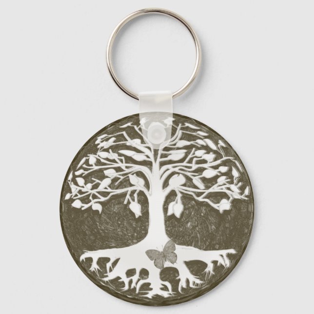 Tree of Life New Beginnings by Amelia Carrie Key Ring (Front)