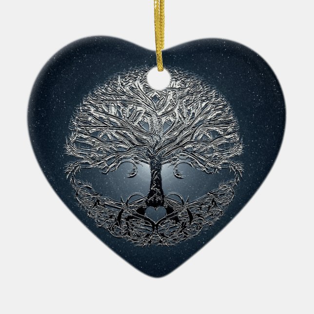 Tree of Life Nova Blue Ceramic Tree Decoration (Front)