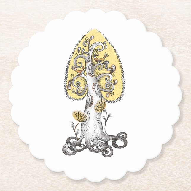 tree of life  paper coaster (Front)