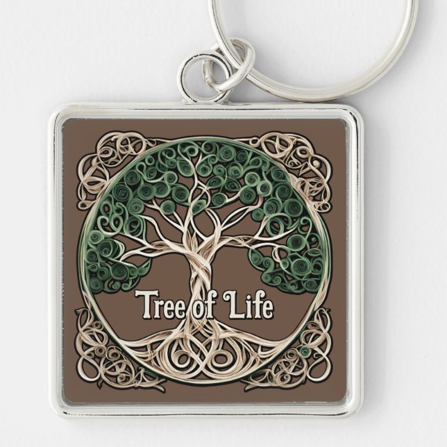 Tree of Life Paper Quilling Key Ring (Front)