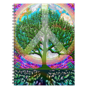 Tree of Life Peace Spiral Notebook