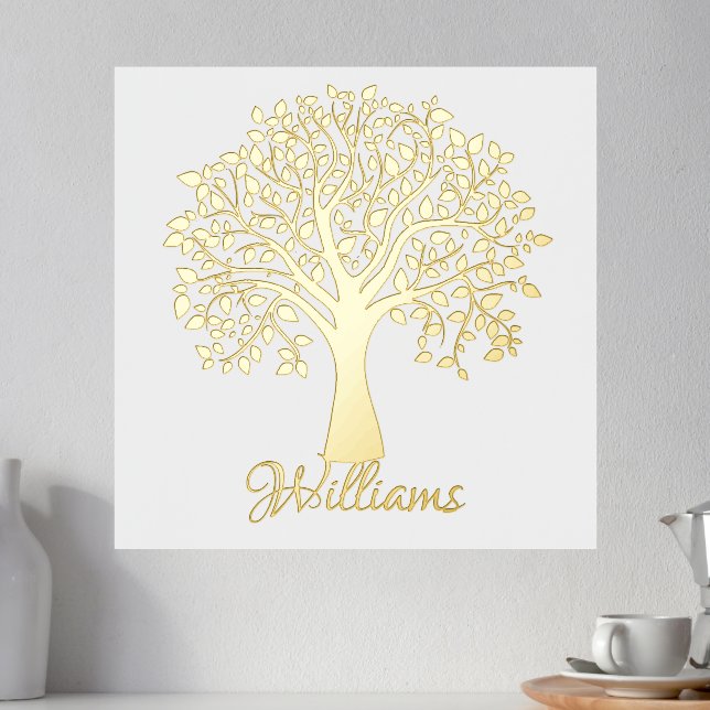 Tree of life personalised family name  foil prints (In Situ (Counter 2))