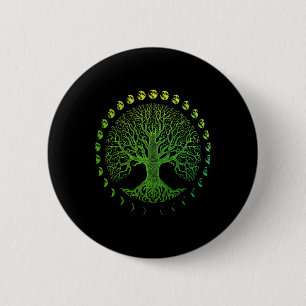 Tree Of Life Phases Of The Moon Gift - Earth Day 6 Cm Round Badge