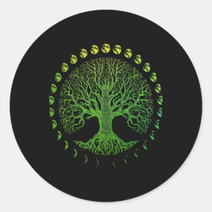 Tree Of Life Phases Of The Moon Gift - Earth Day  Classic Round Sticker