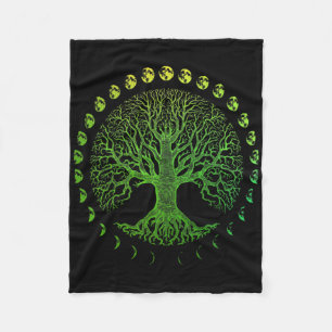 Tree Of Life Phases Of The Moon Gift - Earth Day Fleece Blanket