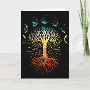 Tree Of Life Phases Of The Moon Retro Spiritual Me Card