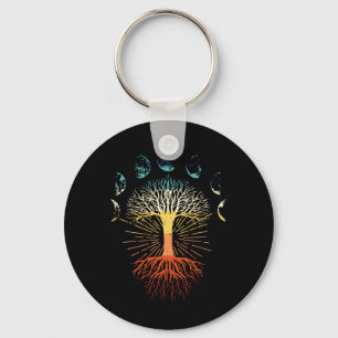 Tree Of Life Phases Of The Moon Retro Spiritual Me Key Ring