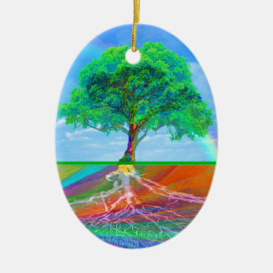 Tree of Life Rainbow Ceramic Tree Decoration