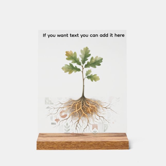 Tree of Life Roots and Heart Personalized Acrylic Sign (Front)