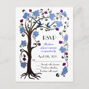 Tree of Life RSVP blue/white Card