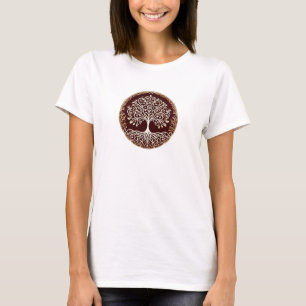 Tree of Life Rustic Dark Red Celtic T-Shirt