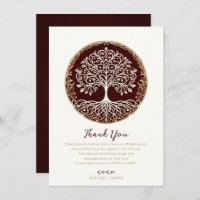 Tree of Life Rustic Dark Red Celtic Thank You