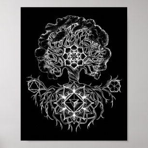 Tree Of Life Sacred Geometry Design Yoga Spiritual Poster