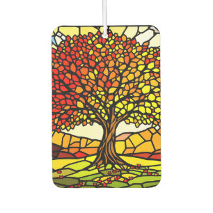 Tree of Life Shattered Glass Mosaic Autumn Colors Car Air Freshener