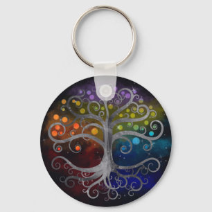 Tree of life Silver Swirl Key Ring