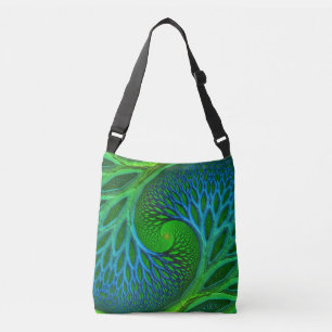 Tree Of Life Spiral Fractal Crossbody Bag